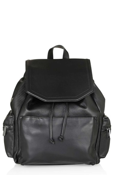 Topshop Textured Faux Leather Backpack Black designer backpacks back to school 2016 high school college students
