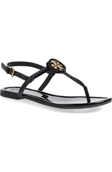 Tory Burch 'Dillan' Sandal (Women) (Nordstrom Exclusive) Black Gold Nordstrom Anniversary Sale women's shoes 