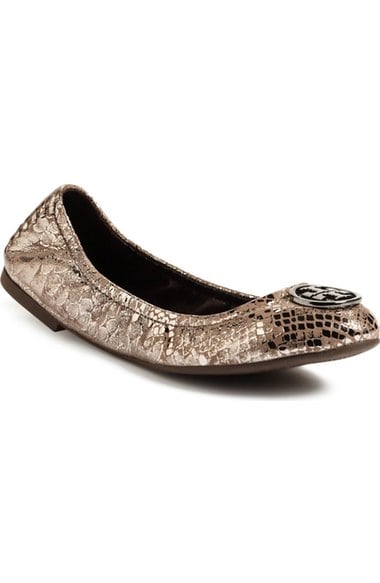 Tory Burch 'Heidi' Ballet Flat (Women) (Nordstrom Exclusive) Pewter Snake 2016 Nordstrom anniversary sale