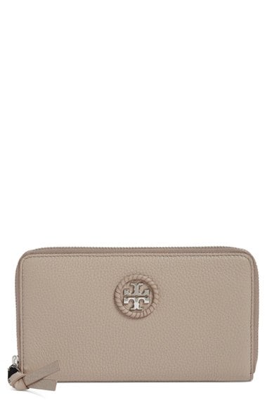 Tory Burch Leather Zip Around Continental Wallet (Nordstrom Exclusive) French Gray 2016 Nordstrom anniversary sale tory burch wallet