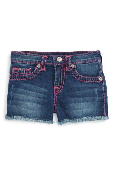 True Religion Brand Jeans 'Joey Super T' Raw Edge Denim Shorts (Toddler Girls & Little Girls) Water Front Nordstrom toddler girls