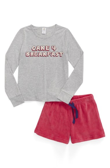 Tucker + Tate 'Cake 4 Breakfast' Two-Piece Pajamas (Little Girls & Big Girls) Grey Ash Heather Cake Nordstrom anniversary sale little girls clothing