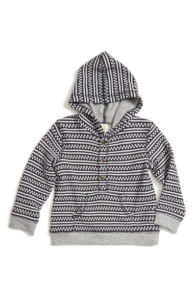Tucker + Tate Double Knit Hooded Pullover (Baby Boys) Grey Ash Heather Navy Geo Nordstrom anniversary sale baby boy