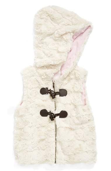 Tucker + Tate Faux Fur Hooded Vest (Toddler Girls, Little Girls & Big Girls) Ivory Vanilla 2016 Nordstrom anniversary sale toddler girls