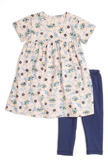 Tucker + Tate Floral Print Dress & Leggings Set (Baby Girls) Pink English Scattered Rose Nordstrom anniversary sale baby girls