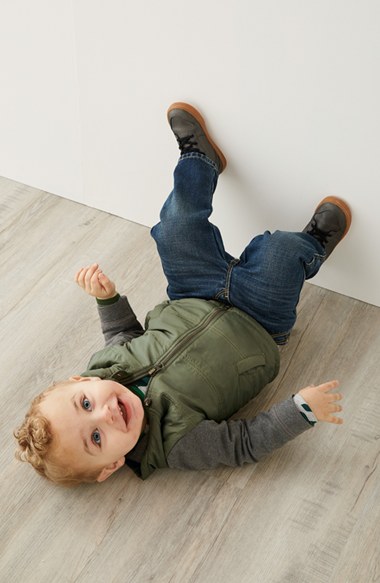 Tucker + Tate Hooded Jacket with Knit Sleeves (Baby Boys) Olive Burnt Tucker + Tate Straight Leg Jeans (Baby Boys) Trail Blazer Wash 2016 Nordstrom anniversary sale baby boy