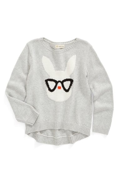 Tucker + Tate Intarsia Knit Sweater (Toddler Girls, Little Girls & Big Girls) Grey Ash Heather Bunny Glasses 2016 Nordstrom anniversary sale toddler girls