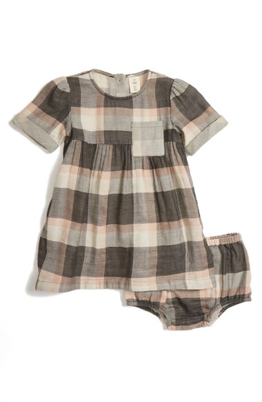 Tucker + Tate Plaid Short Sleeve Dress (Baby Girls) Grey Beluga Plaid Nordstrom anniversary sale baby girls