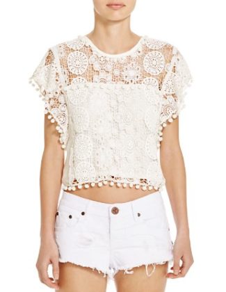 Tularosa Kennedy Crochet Top Chalk Bloomingdales 4th of july sale