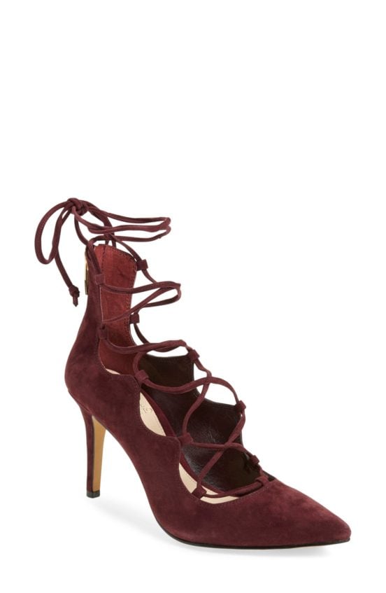 Vince Camuto 'Barsha' Lace-up Pump (Women) (Nordstrom Exclusive) Cabernet Suede 2016 Nordstrom Anniversary Sale women's shoes