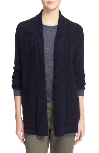 Vince Directional Rib Wool & Cashmere Cardigan Coastal Nordstrom anniversary sale women's sweaters cardigans
