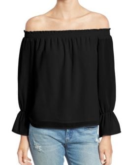 Wayf Off the Shoulder Blouse (Online Only) Black Nordstrom