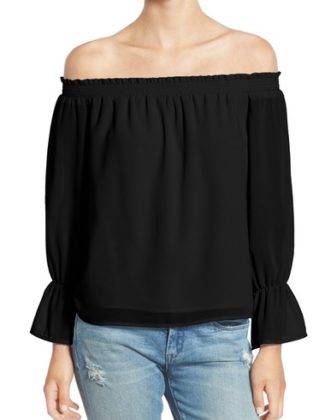 Wayf Off the Shoulder Blouse (Online Only) Black Nordstrom