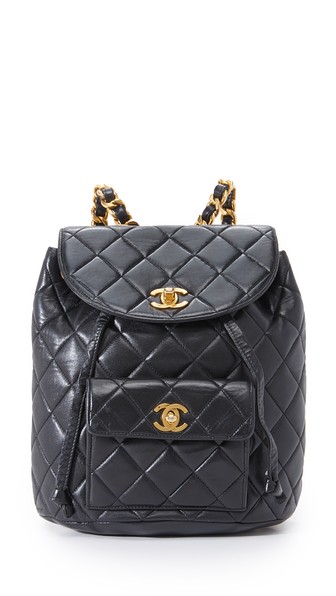What Goes Around Comes Around Chanel Classic Backpack Black luxury designer backpacks for back to school 2016 college students fidm
