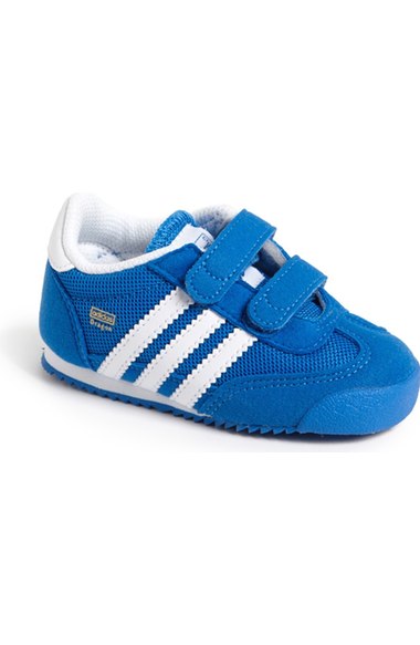 adidas 'Dragon' Sneaker (Baby, Walker & Toddler) Bluebird White Nordstrom anniversary sale baby shoes
