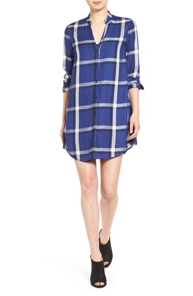 cupcakes and cashmere 'Vevina' Plaid Shirtdress Cobalt Blue Nordstrom anniversary sale women's dresses