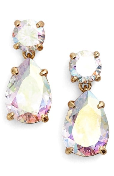 kate spade new york double drop crystal earrings pink gold nordstrom anniversary sale women's jewelry