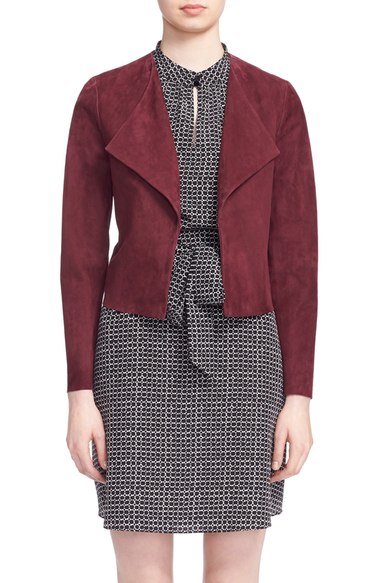 kate spade new york draped suede jacket Midnight Wine Nordstrom anniversary sale women's jackets 2016