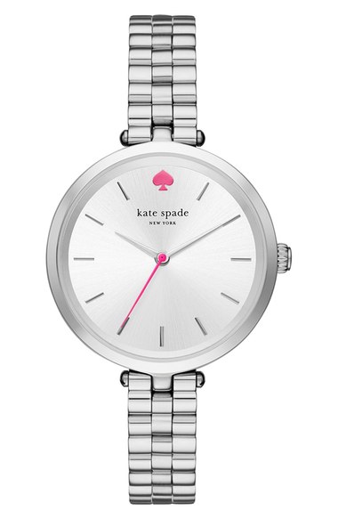 kate spade new york 'holland' bracelet watch, 34mm Silver Silver Pink Nordstrom anniversary sale women's jewelry