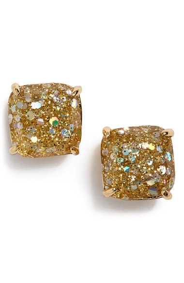 kate spade new york mini small square stud earrings gold glitter gold nordstrom anniversary sale 