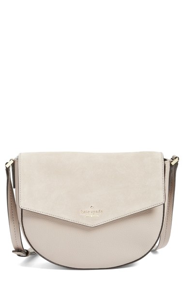 kate spade new york 'spencer court - lavinia' leather & suede crossbody bag Dark Mousse Frosting Nordstrom anniversary sale handbags 