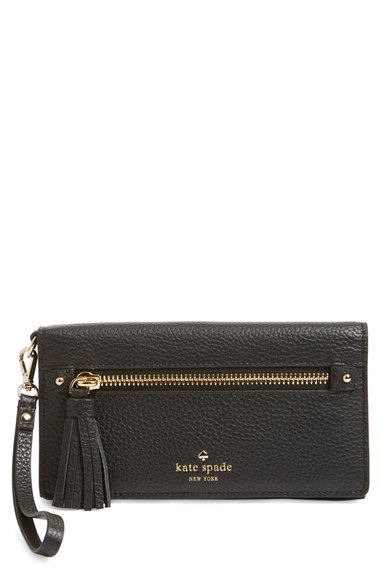 kate spade new york 'spencer court - rae' leather wristlet wallet (Nordstrom Exclusive) black Nordstrom anniversary sale handbags wallets women