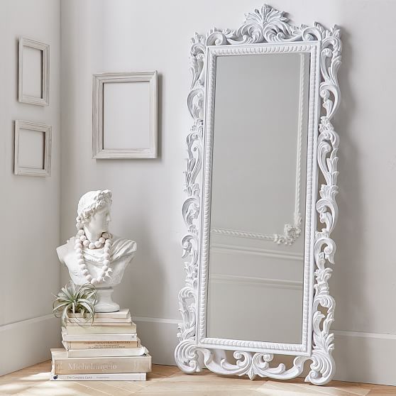 Lennon & Maisy Ornate Wood Carved Floor Mirror PB Teen Friends and Family Sale