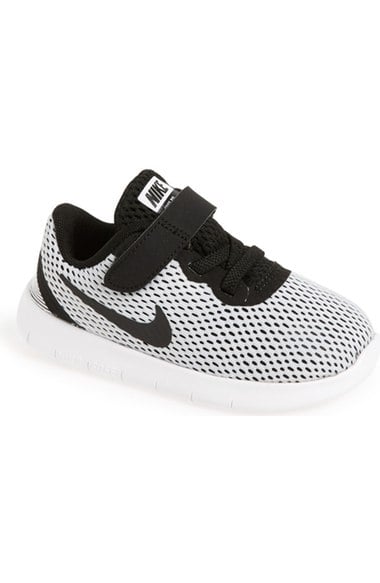 Nike 'Free RN' Sneaker (Baby, Walker & Toddler) (Regular Retail Price: $48.00) White Black Nordstrom anniversary sale baby shoes