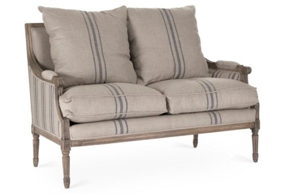 Adam 48" Settee, Natural/Blue One Kings Lane furniture warehouse sale candie anderson