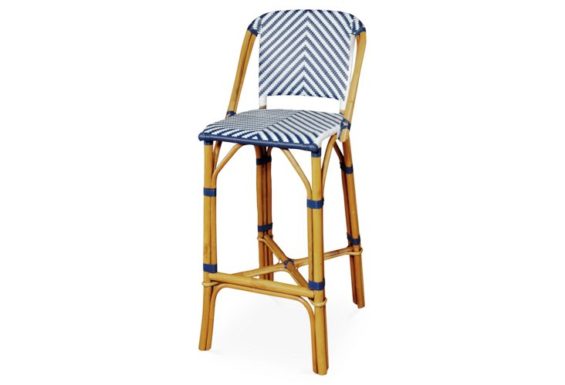 Adrie Rattan Barstool, Navy One Kings Lane furniture warehouse sale candieanderson