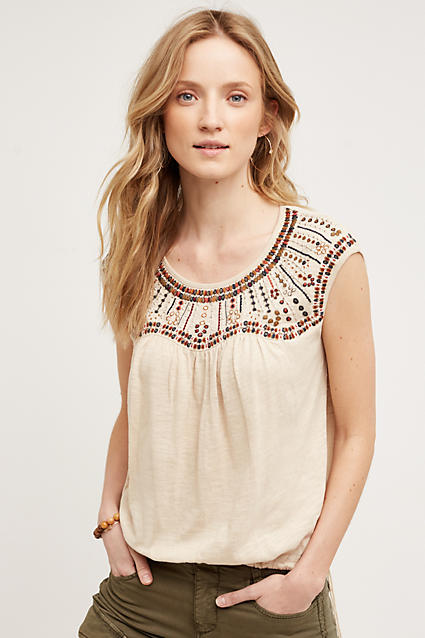 Akemi + Kin Mirabelle Tee Taupe Anthropologie extra 25% off sale