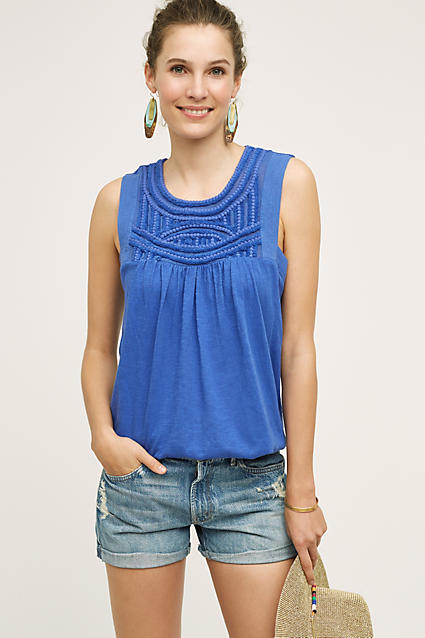 Akemi + Kin Otranto Tank Top Blue Anthropologie extra 25% off sale free shipping august 26 2016