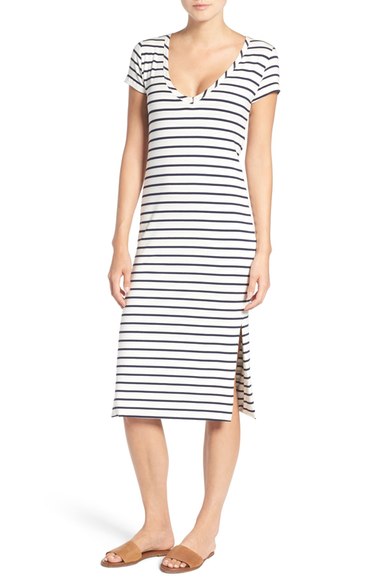 Amour Vert 'Miley' T-Shirt Dress Marine Stripe t-shirt dresses summer nordstrom candace rose