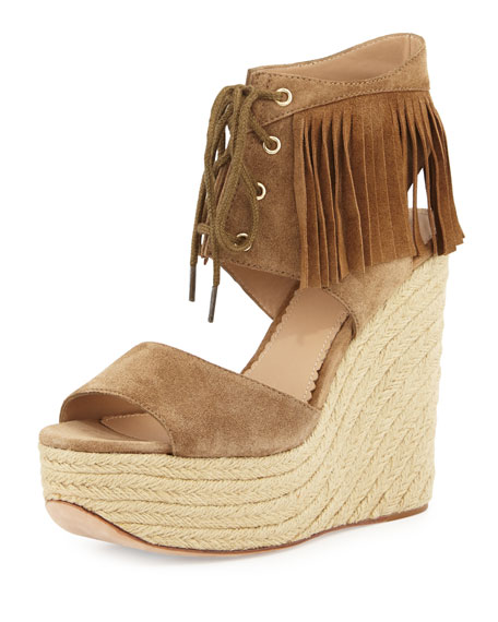 Ash Belinda Fringe Suede Wedge Sandal Wilde  wedge sandals