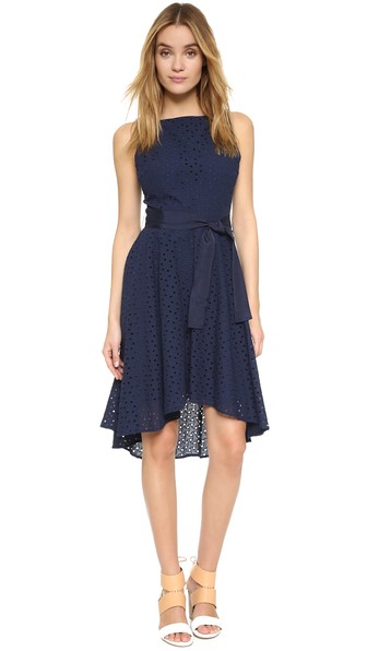 BB Dakota Lilyana Eyelet High Low Dress Navy Blue Shopbop end of season sale summer