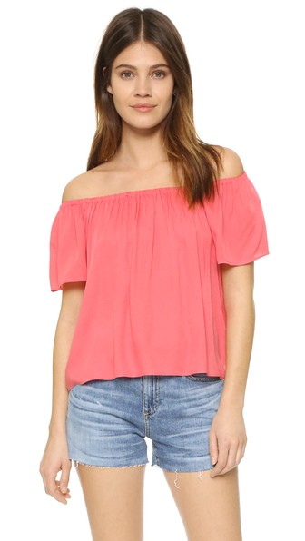 BB Dakota Sami Off Shoulder Top Coral shopbop end of season sale summer