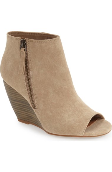 Candace Rose BC Footwear 'Rebellion II' Wedge Bootie (Women) Cognac open toe booties summer fall 2016 nordstrom candie anderson blog