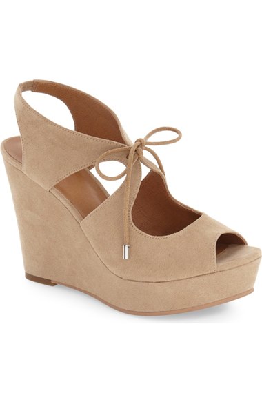 BP. 'Solar' Platform Wedge Sandal (Women) Light Taupe Faux Suede  wedge sandals fall candace rose nordstrom