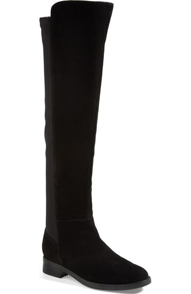 Blondo 'Eden' Over the Knee Waterproof Boot (Women) Black Suede Nordstrom anniversary sale women's shoes under $200
