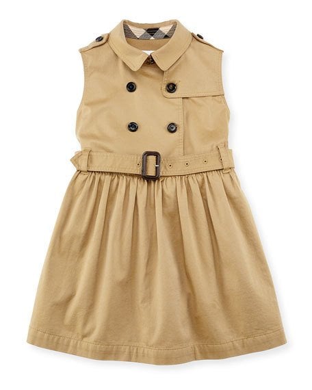 Burberry Iliana Sleeveless Trench Dress Amber Girls' 4-14 dresses for toddler girls back to school 