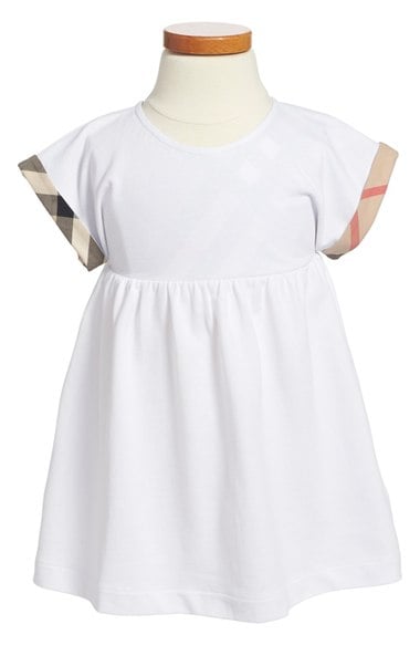 Burberry 'Jen' Piqué Dress (Toddler Girls) White dresses toddler girls back to school first day of school 2016