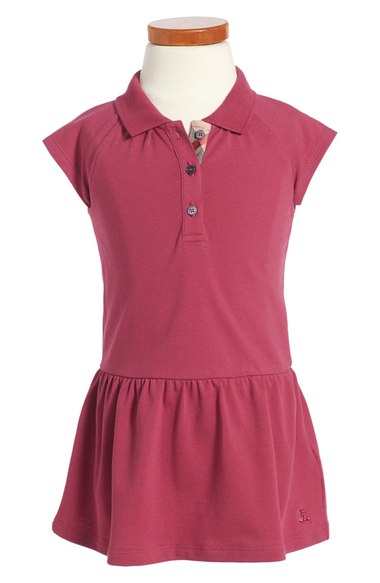 Burberry 'Mini Cali' Polo Dress (Toddler Girls, Little Girls & Big Girls) Peony Rose dresses for toddler girls back to school