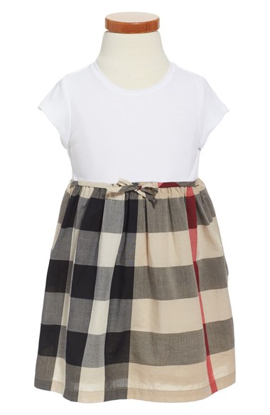 Burberry 'Mini Rosey' Check Cotton Dress (Toddler Girls) New Classic Check dresses for toddler girls back to school preschool