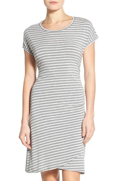 Caslon® 'Growover' Jersey T-Shirt Dress Grey Stripe t-shirt dresses summer 2016 nordstrom