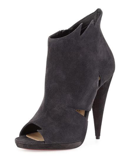candace rose Christian Louboutin Belfeconica Suede 120mm Bootie Fusain neiman marcus candie anderson