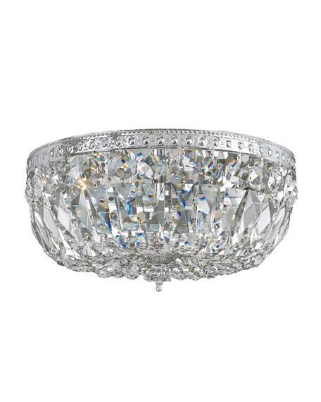 Neiman Marcus Clear Hand-Cut Chrome 3-Light Ceiling Mount Fixture Silver Neiman Marcus bedroom and bath sale candace rose
