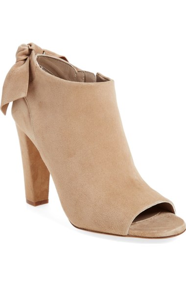 candace rose Delman 'Dylan' Peep Toe Bootie (Women) Camel Suede nordstrom candie anderson fashion blogger