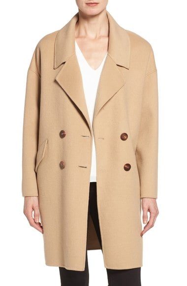 Diane von Furstenberg Double Face Double Breasted Walking Coat Camel nordstrom anniversary sale women's fashion under $500