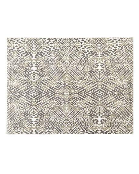 Divine Designs Snake-Print Placemats, Set of 4 White Grey Horchow flash sale candace rose