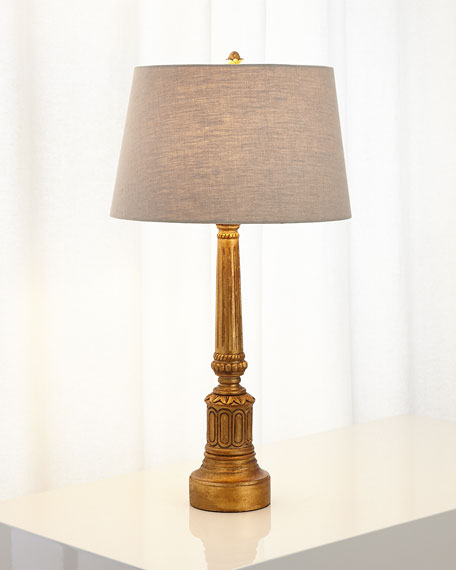 Eugenia Carved Wood Lamp Gold Horchow flash sale candace rose